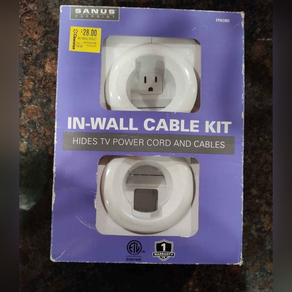 NIB Sanus In-Wall Cable Kit - White